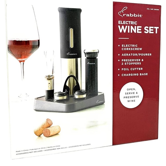 New Rabbit 7 Piece electric Wine Set - Picture 1 of 5
